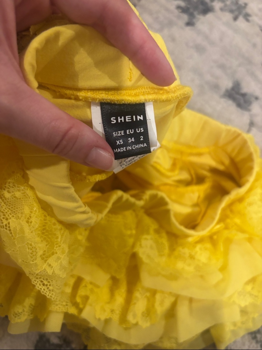 Yellow Lace Ruffle Shorts - Picture 3 of 3